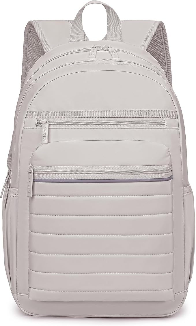 KEOFID Travel Backpack for Women, Womens Work Backpacks, Anti-theft Backpack Purse, Back pack for College Girls, Carry-On Travel Backpacks,Bookbag (Light Gray)