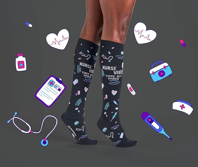 Nurse Mates Women's Calf Socks | 12-14 mmHg Compression | Superior Support & Comfort | 1 Pair