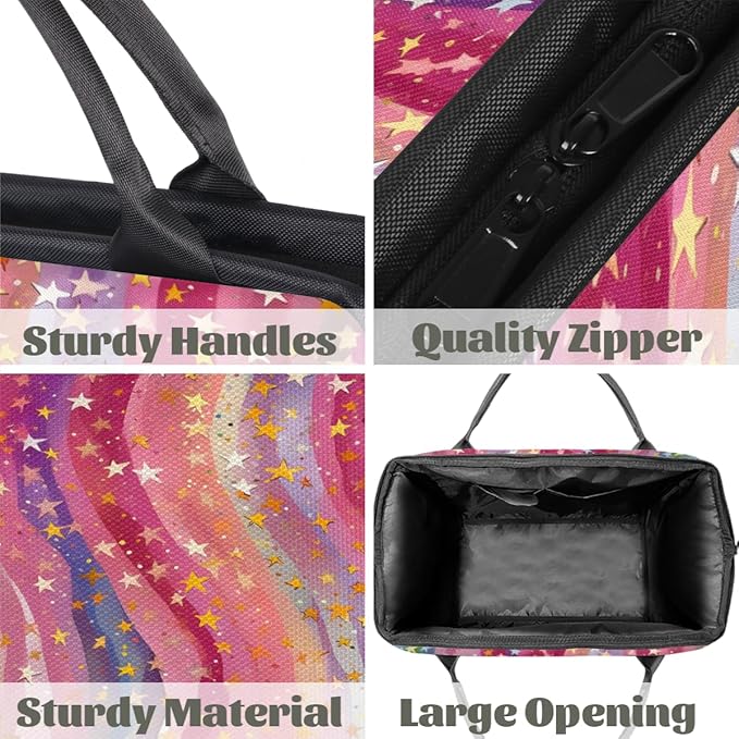 Abstract Striped Stars Overnight Weekender Bag for Women Men Travel Duffel Bags Waterproof Luggage Carry on Sports Yoga Gym Bag