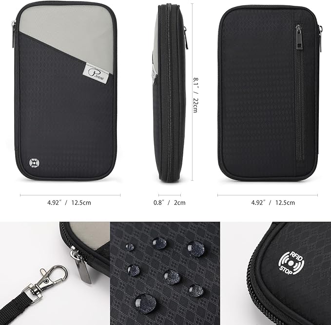 VanFn RFID Travel Passport Wallet, Family Passport Holder, Trip Document Organizer P.Travel Series