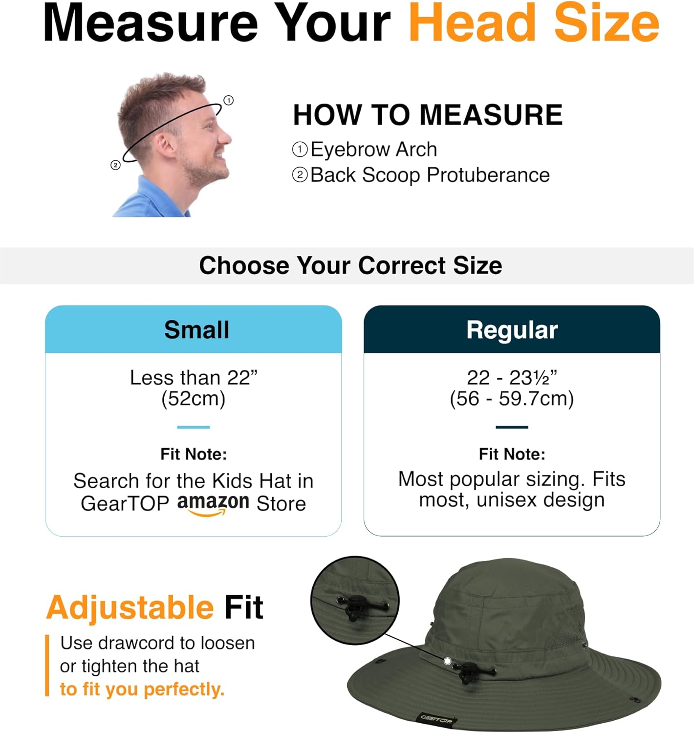 GearTOP Safari Sun Hat for Men and Sun Hats for Women UV Protection UPF 50+ Hiking, Gardening, Fishing
