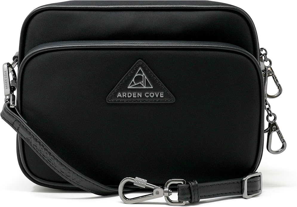 Womens Anti-Theft Water-Proof Travel Crossbody Bag with Slash-Resistant Faux Leather & Locking Clasps Strap