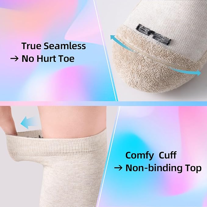 Soft Cotton Compression Socks for Women Men 20-30mmHg - Knee High Support for Circulation, Nurses, Pregnancy, Travel