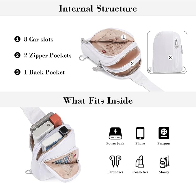 Haytijoe RFID Anti-Theft Sling Bag for Women, Small Crossbody Travel Purse with Locking Zippers, Lightweight Everyday Bag