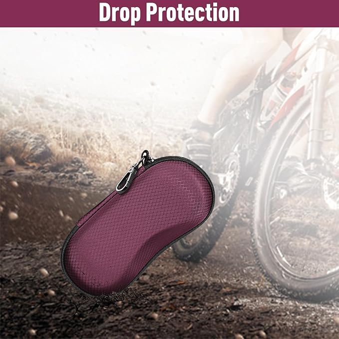 FINTIE Sunglasses Case, Hard EVA Shell Shockproof Sport Glasses Case with Metal Carabiner Travel Zipper Eyeglasses Holder