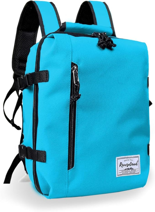 Kids Travel Backpack for Ages 3-6 | Lightweight Suitcase Style Carry-On | 10L Weekender with Tablet Sleeve & Chest Strap | Water Blue