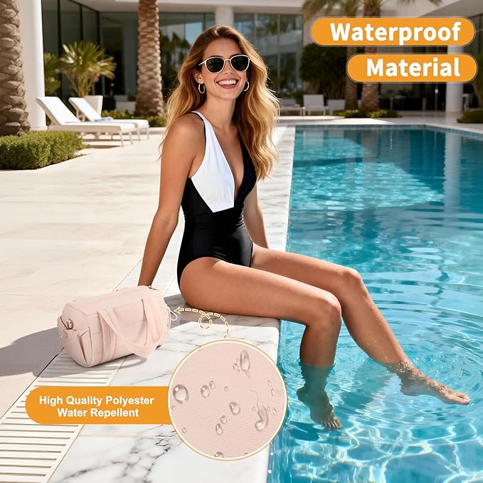 8L Mini Gym Bag for Women, Small Size Sport Duffel Bag for Yoga Dance Swimming, Water-Resistant Compact Workout Bag with Adjustable Strap, Pink