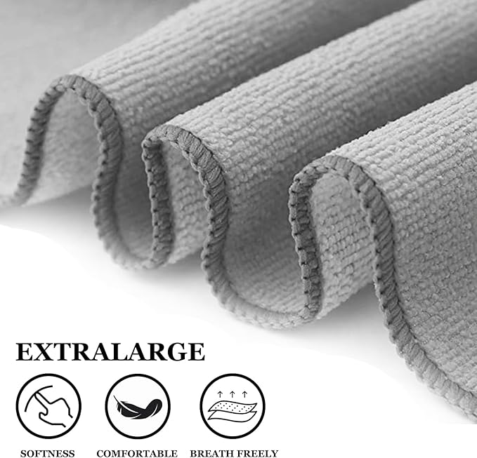 Genovega Oversized Terry Beach Towel 36 x 72 in Soft Extra Large Big Pool Swim Towels for Adults XL Clearance Big Travel Blanket Cruise Accessories Essentials Lounge Chair Cover Anchor Grey