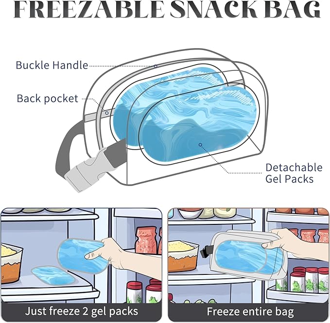 Cerbonny Cooler Lunch Bag - Freezable and Insulated for Travel, Kids/Adults, Fit for Yogurt