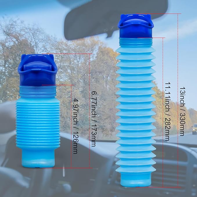 Pee Bottles for Men,Collapsible Urine Bottle with Disposable Replacement Bags,Car Pee Bottle for Men and Women,750ml,Leakproof, Emergency Urinal for Road Trips,Traffic Jams and Camping