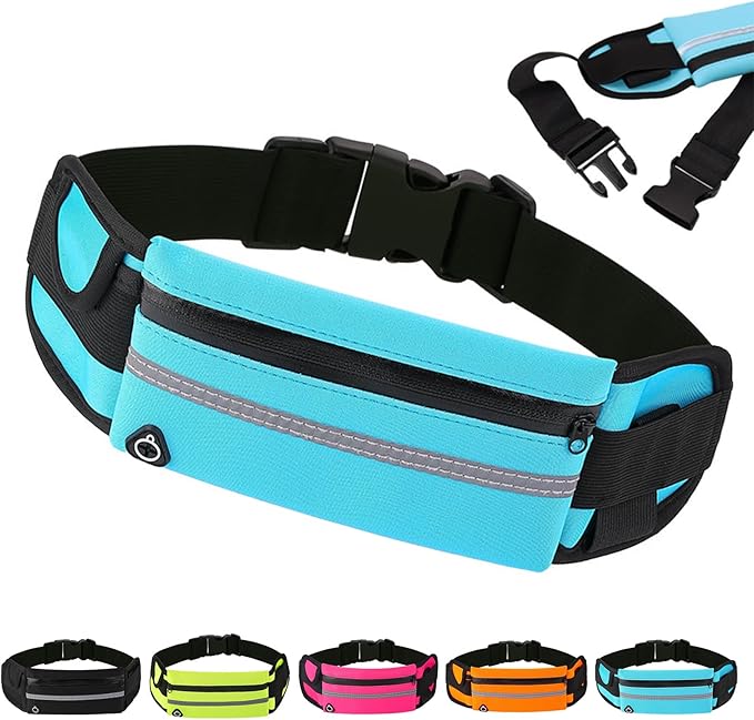 Anti-Theft Invisible Waist Bag - 2026 Lightweight Waterproof Money Belt, Multifunctional Running Belt with Water Bottle Strap, Hidden Travel Pouch for Passport Phone (Blue)