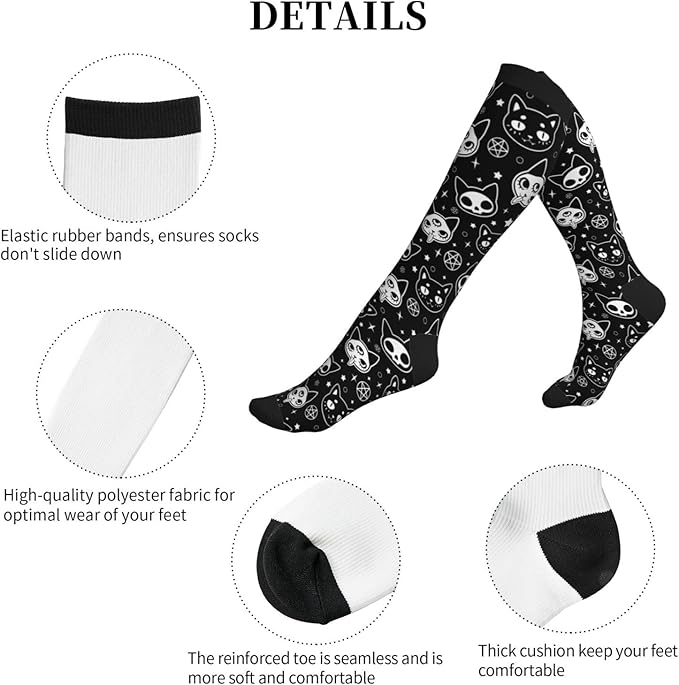 Compression Socks Knee High Circulation Support Socks For Women Men Athletic Running Work Hiking Cycling Travel