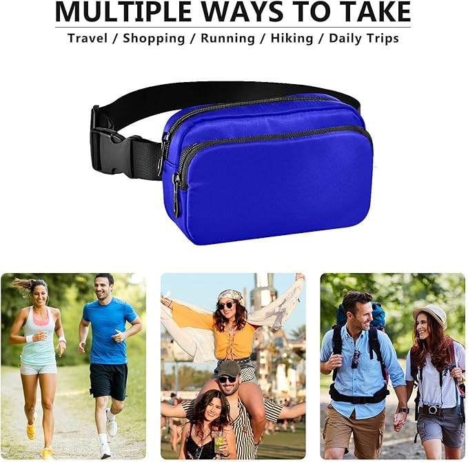 Fanny Pack for Women Men Water Resistant Fashion Waist Packs with Adjustable Strap Belt Bag for Travel Workout Jogging Hiking Medium Blue
