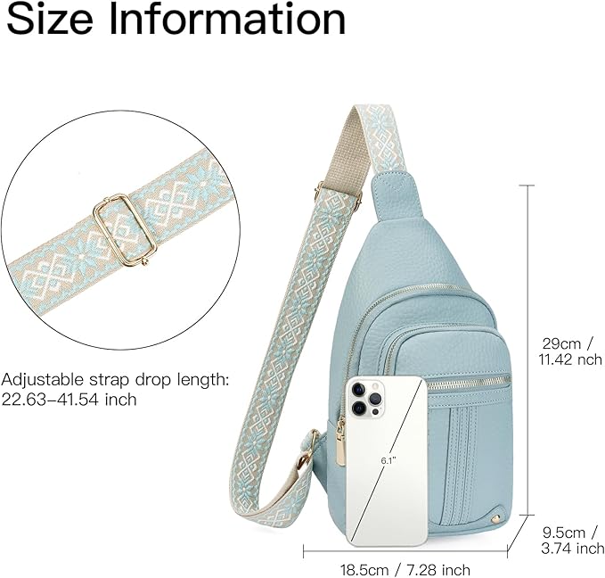 GAEKEAO Sling Bag for Women Crossbody Bags Fanny Pack Vegan Leather Chest Bag Travel Shoulder Belt Purse Backpack Gifts