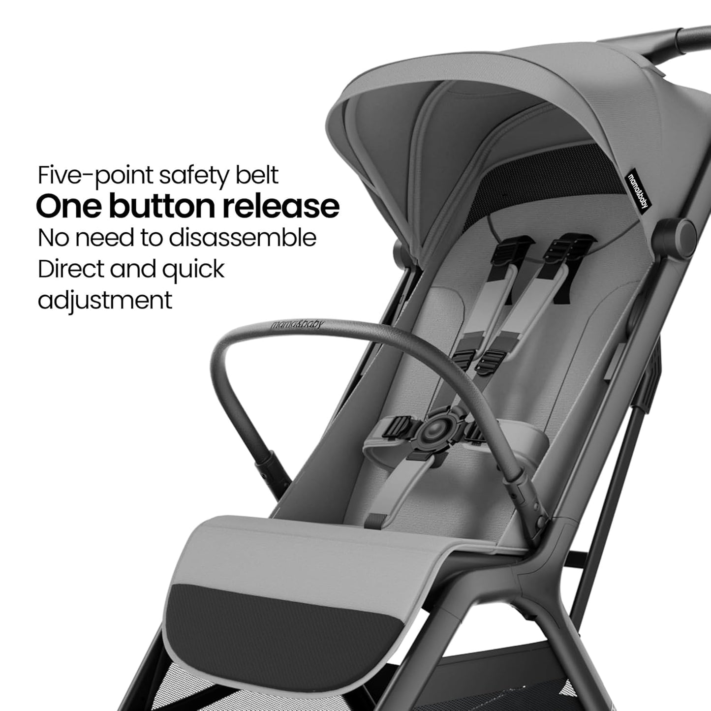 MAMA & BABY Packa Compact Travel Stroller – Lightweight, One-Hand Auto Folding, Portable & Lie-Flat Baby Stroller, Newborns and Toddlers Stroller with UPF 50+ Canopy & Mesh Ventilation