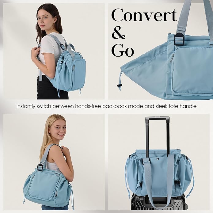 Everyday Bag Tote for Women, Spacious Diaper Bag with 16 Pockets, Durable Travel Bag, Sleek Work Shoulder Bag | 16 Pockets Org, Lay-Flat Design, 3-in-1 Versatility, Work & Travel Tote, Water-Resistant, Lightweight