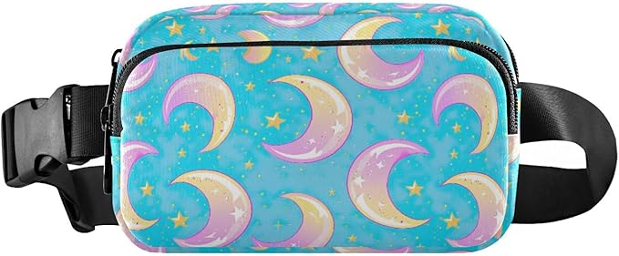 Gradient Moons Star Fanny Pack for Women Men Water Resistant Fashion Waist Packs with Adjustable Strap Belt Bag for Travel Workout Jogging Hiking 21219046