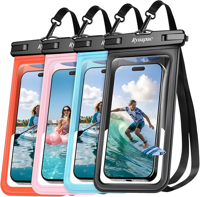 Waterproof Phone Pouch - 2 Pack, IPX8 Waterproof Phone Case with Lanyard for iPhone 17 16 15 Pro Max, Cell Phone Dry Bag for Beach Vacation Travel Cruise Essentials, Touch Screen, Up to 8.5"
