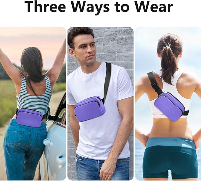 Fanny Pack for Women Men Water Resistant Fashion Waist Packs with Adjustable Strap Belt Bag for Travel Workout Jogging Hiking Medium Slateblue