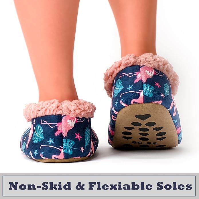 Cozylook Fuzzy Slippers for Women Indoor, Warm Bedroom Slip On Shoes, Winter Fluffy House Socks with Grippers, Cozy Christmas Gifts Unique