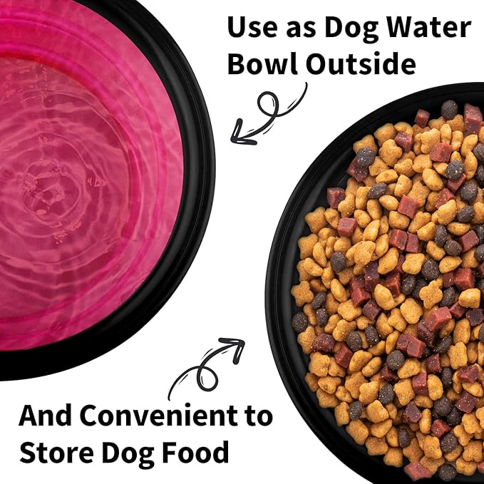 Collapsible Dog Bowl, Lightweight and Portable, Ideal for Travel, Hiking, Camping, and Everyday Use