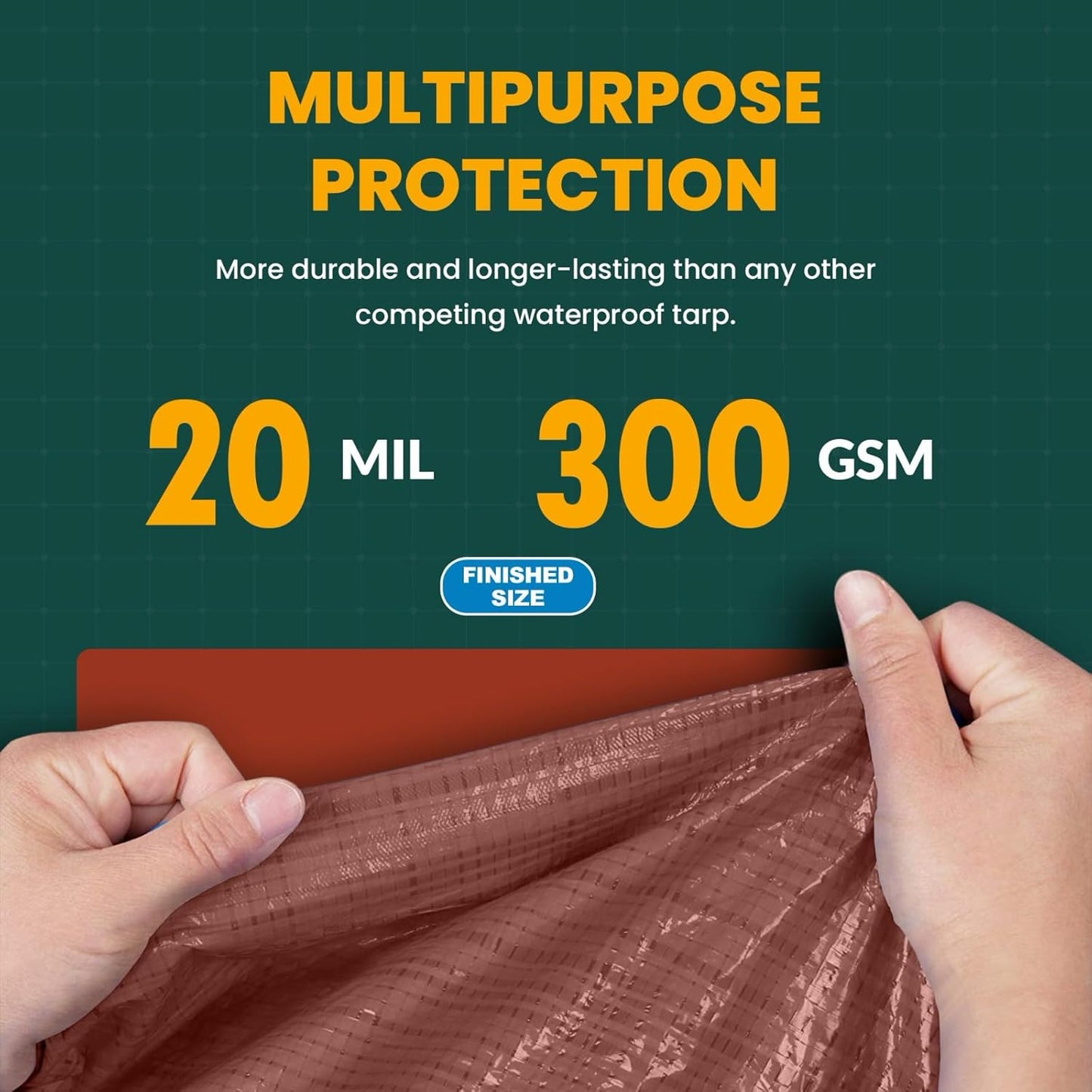 Tarp Cover Brown/Black Heavy Duty 20 Mill Thick Material, Waterproof 20'X30' Great for Tarpaulin Canopy Tent, Boat, RV Or Pool Cover! by Trademark Supplies (Poly Tarp 20X30, Ultra Thick)