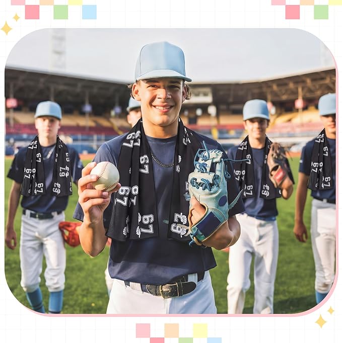 12 Pcs Six Seven Ice Cream Drip Cooling Towel 40"x12" Swim Pool Towel Cooling Baseball Softball Team Gift Youth Gift for Hot Weather Workout Gym Sport Party Favors(67 Meme)
