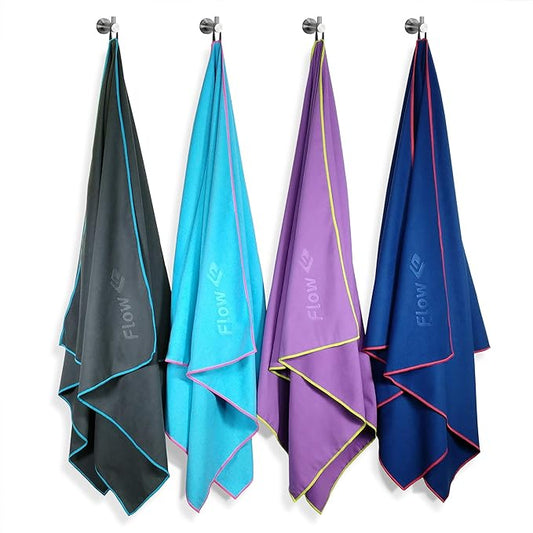 Flow Hydro Sport Towel - Microfiber Quick Dry Swimming Towels for Swim, Pool, Triathlon, and Other Water Sports in Medium, Large, Extra Large, and Hooded Sizes (Army Green, X-Large (72" x 40"))