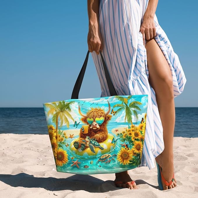 Large Beach Tote Bag Beach Bag Waterproof Sandproof Lightweight Women Tote