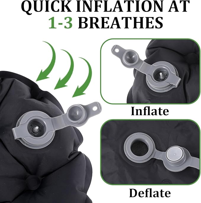 Inflatable Seat Cushion Portable Travel Airplane Seat Cushion Self-Inflating Camping Air Sitting Pad Portable Bleacher Cushions for Office Chair Hiking Outdoor Climbing Kayak Patio Car