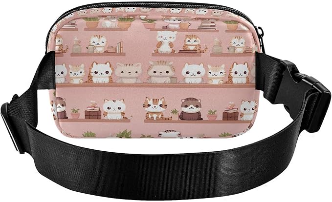 Cute Cats Fanny Pack for Women Men Water Resistant Fashion Waist Packs with Adjustable Strap Belt Bag for Travel Workout Jogging Hiking 21219747