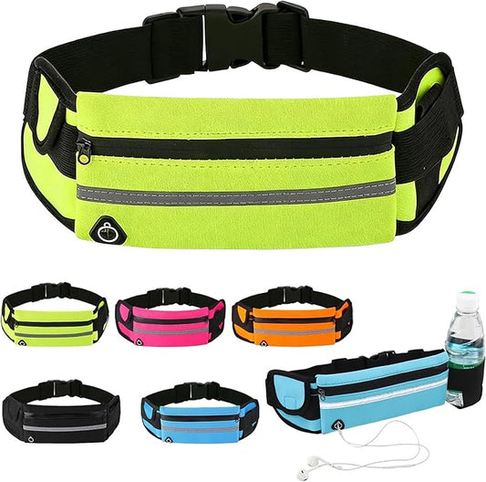 Anti-Theft Invisible Waist Bag, Travel Belt Money Waist Pack, Outdoor Sports Waist Bag with Water Bottle Strap (Green)