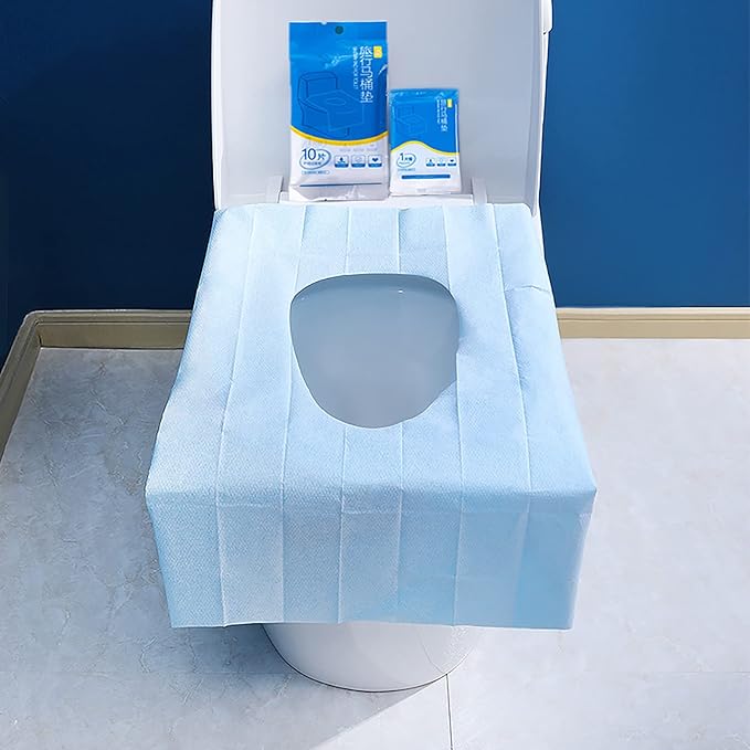 20 Pcs Extra Large 23.6 Inch x 15.8 Inch Blue Disposable Toilet Seat Covers Individually Wrapped Travel Essentials, for Public Restrooms Airplane Camping (blue, 20pcs)
