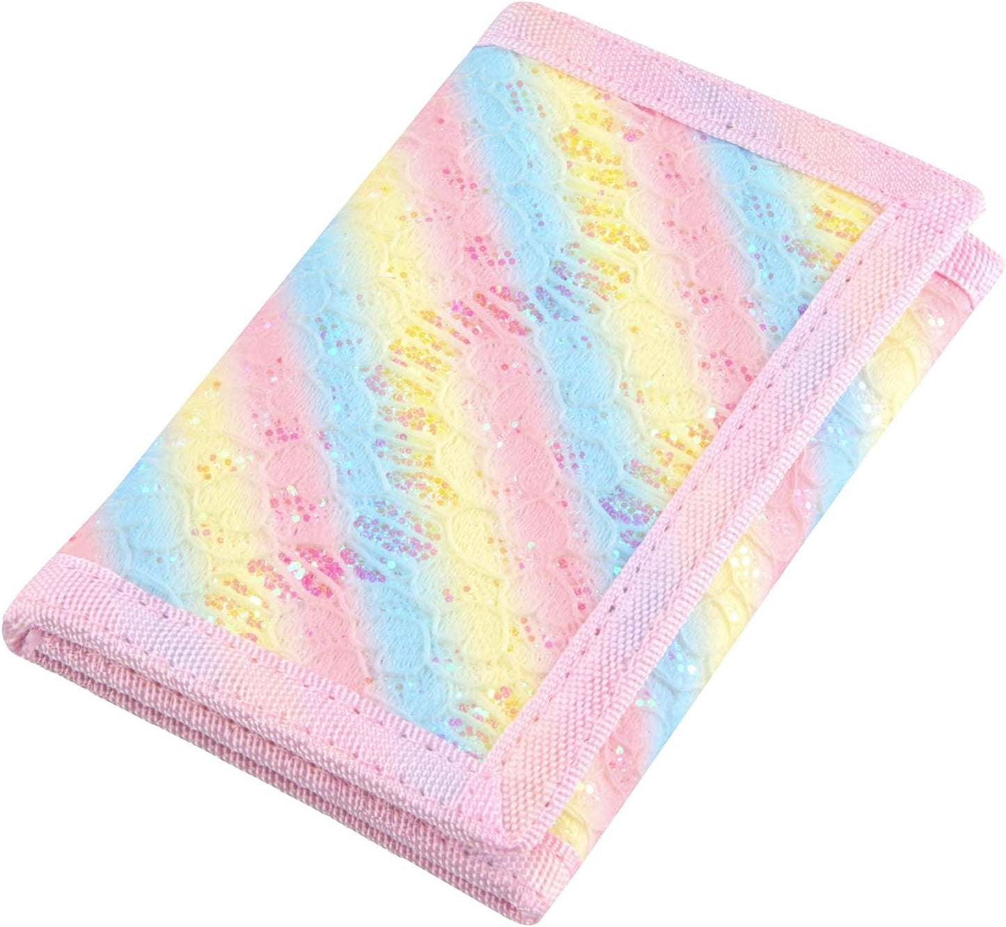 NEICY RFID Blocking Canvas Wallet for Men and Women - Camo Trifold Outdoor Sports Wallets with Magic Sticker for Teen Kids (Rainbow5)