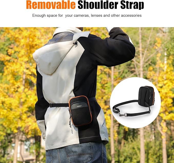 Cwatcun Mini Digital Compact Camera Sling Bag，Portable Protective Small Crossbody Camera Case Lightweight Photography Camera waist bag for Canon Nikon Sony Fuji Digital Camera