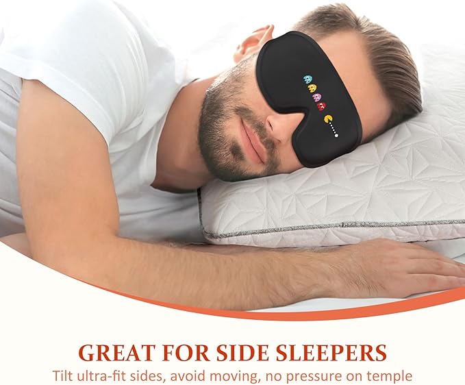 Funny 3D Zero Pressure Sleep Eye Mask for Men Women Side Sleeper, Adjustable Blackout Soft Breathable Eye Masks for Travel Nap Night Sleep, Funny Christmas Humorous Gift Stocking Stuffers