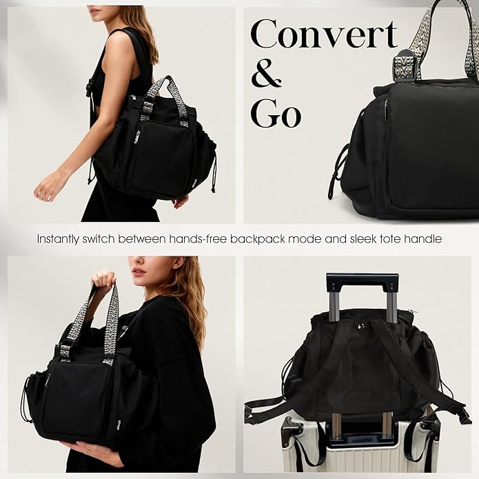 Everyday Bag Tote for Women, Spacious Diaper Bag with 16 Pockets, Durable Travel Bag, Sleek Work Shoulder Bag | 16 Pockets Org, Lay-Flat Design, 3-in-1 Versatility, Work & Travel Tote, Water-Resistant, Lightweight