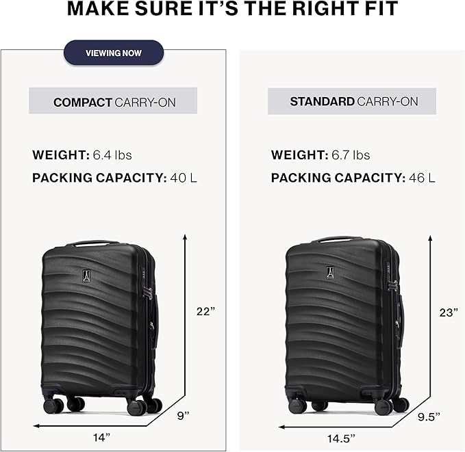 Travelpro Maxlite Air V2 Hardside Expandable Carry on Luggage, 8 Spinner Wheels, Lightweight Hard Shell Suitcase, TSA lock, Pink, Compact Carry On 19-Inch