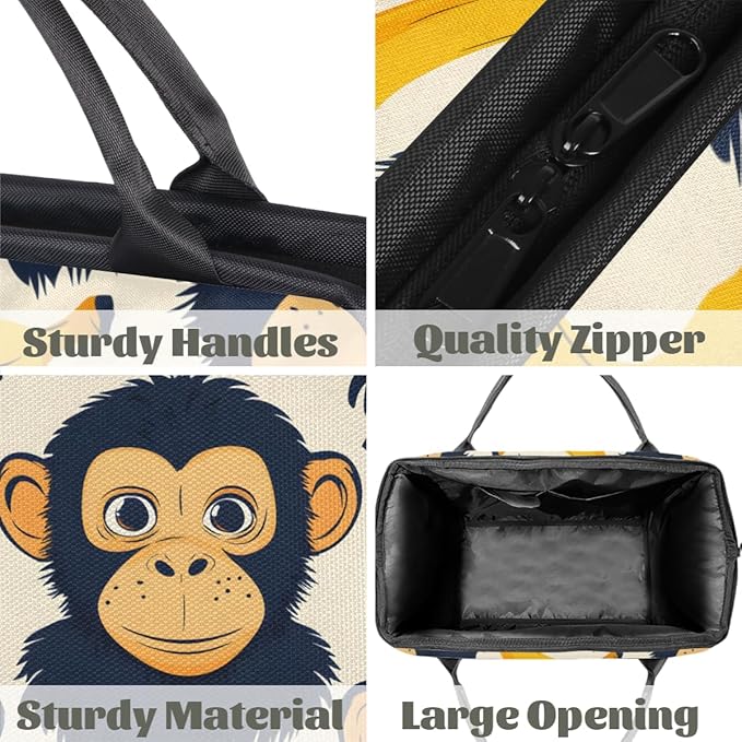 Monkey Overnight Weekender Bag for Women Men Travel Duffel Bags Waterproof Luggage Carry on Sports Yoga Gym Bag
