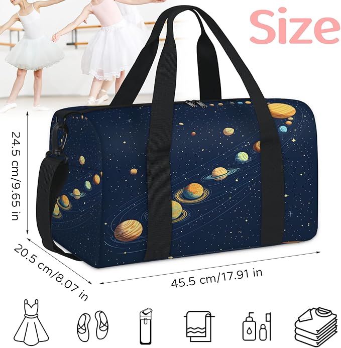 Planet Travel Duffle Bag for Women Men, Overnight Weekender Bag, Carry on Tote for Sport Gym