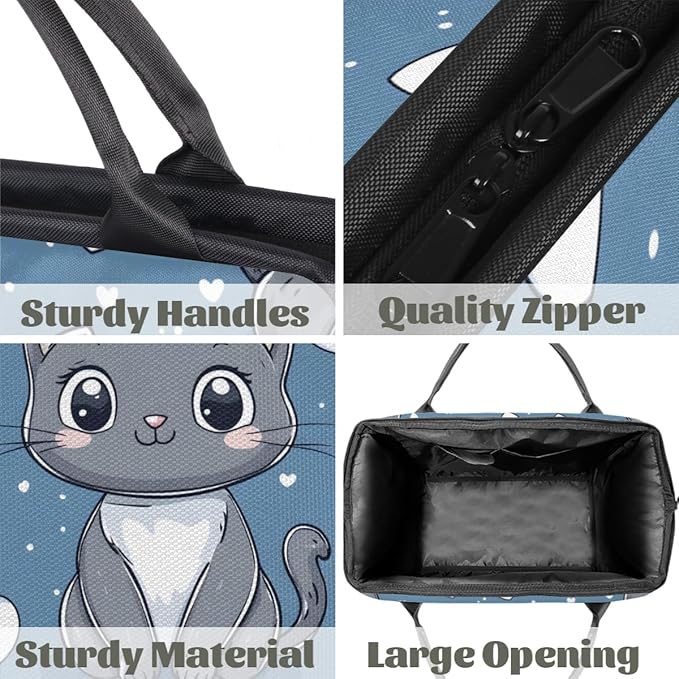 Cute Cat Design Overnight Weekender Bag for Women Men Travel Duffel Bags Waterproof Luggage Carry on Sports Yoga Gym Bag