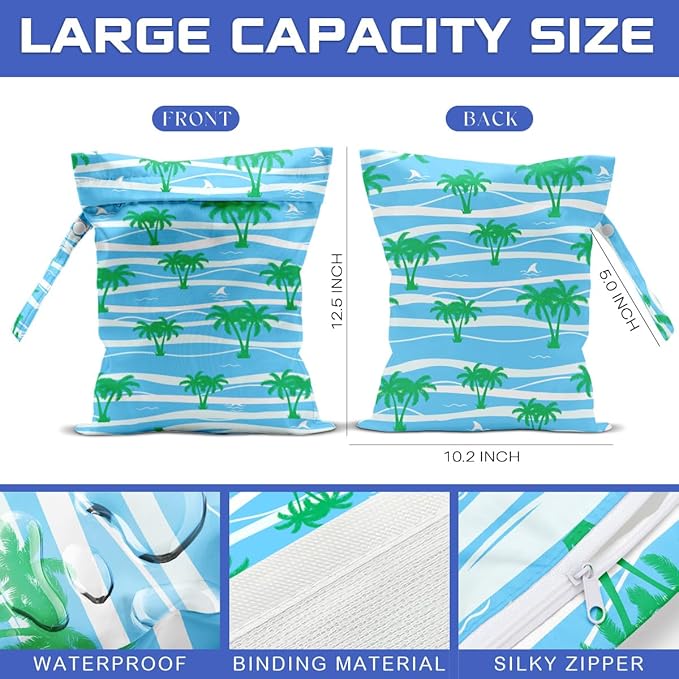JIUWEIHU Beach Pool Bag And Wet Dry Bag Waterproof Sandproof Tree Beach Laundry Tote Bags for Swimsuits for Travel