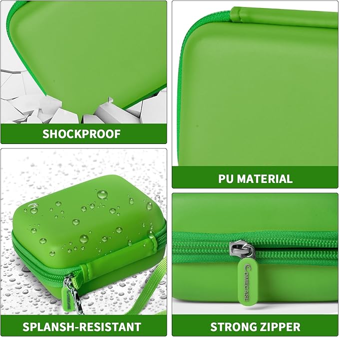 Comecase Carrying & Protective Case for Digital Camera, for CAMKORY/for Kodak Pixpro/for Canon PowerShot ELPH 180/190 / for Sony DSCW800 DSCW830 Cameras for Travel - Grass Green