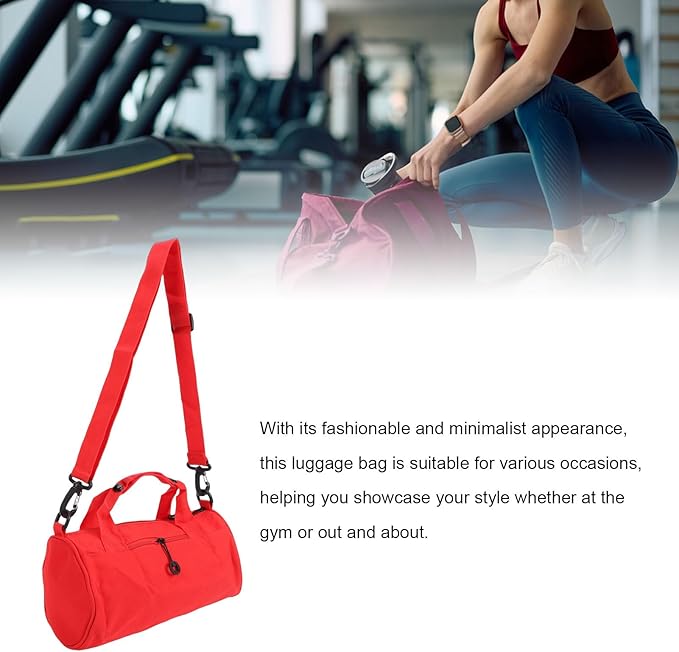 Greensen Compact Travel Bag, Oxford Fabric Gym Bag with Organized Storage, Lightweight and Versatile for Weekend Getaways and Daily Use (Red)