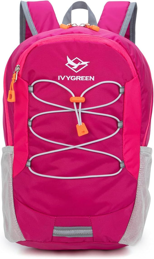 IVYGREEN Little Kids Hiking Backpack for Boys or Girls, Small Daypack for Camping or Travel (Rose, Small)