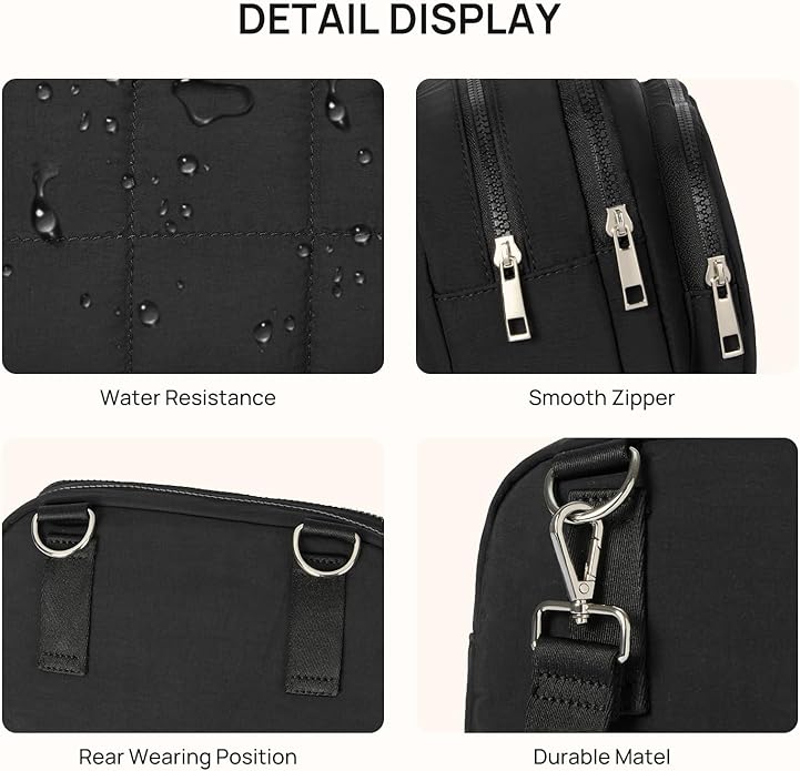 Telena 3-Zip Crossbody Bags for Women Anti Theft Cross Body Bag for Woman Travel Everyday Use