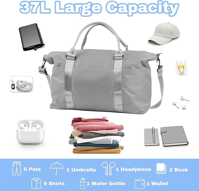 Weekender Duffel Bags for Women， Travel Totes Bag for Airplane Essentials, Overnight Bags for Women with Trolley Sleeve, Large Carry On Hospital Bag for Labor and Delivery, Sport, Gym