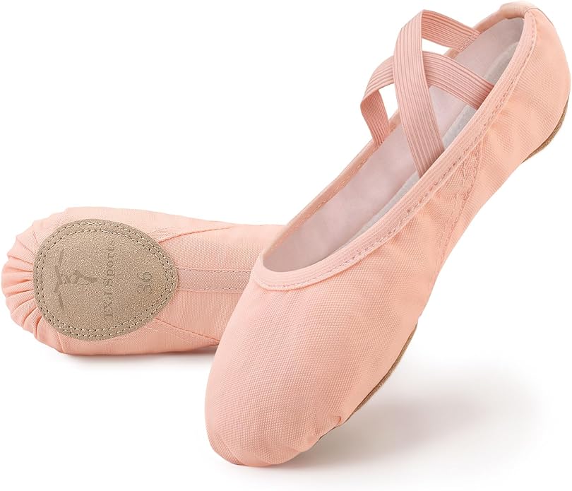 TXJ Sports Ballet Shoes for Women Girls, Women's Ballet Slipper Canvas Dance Shoes Split Sole Yoga Dance Flats