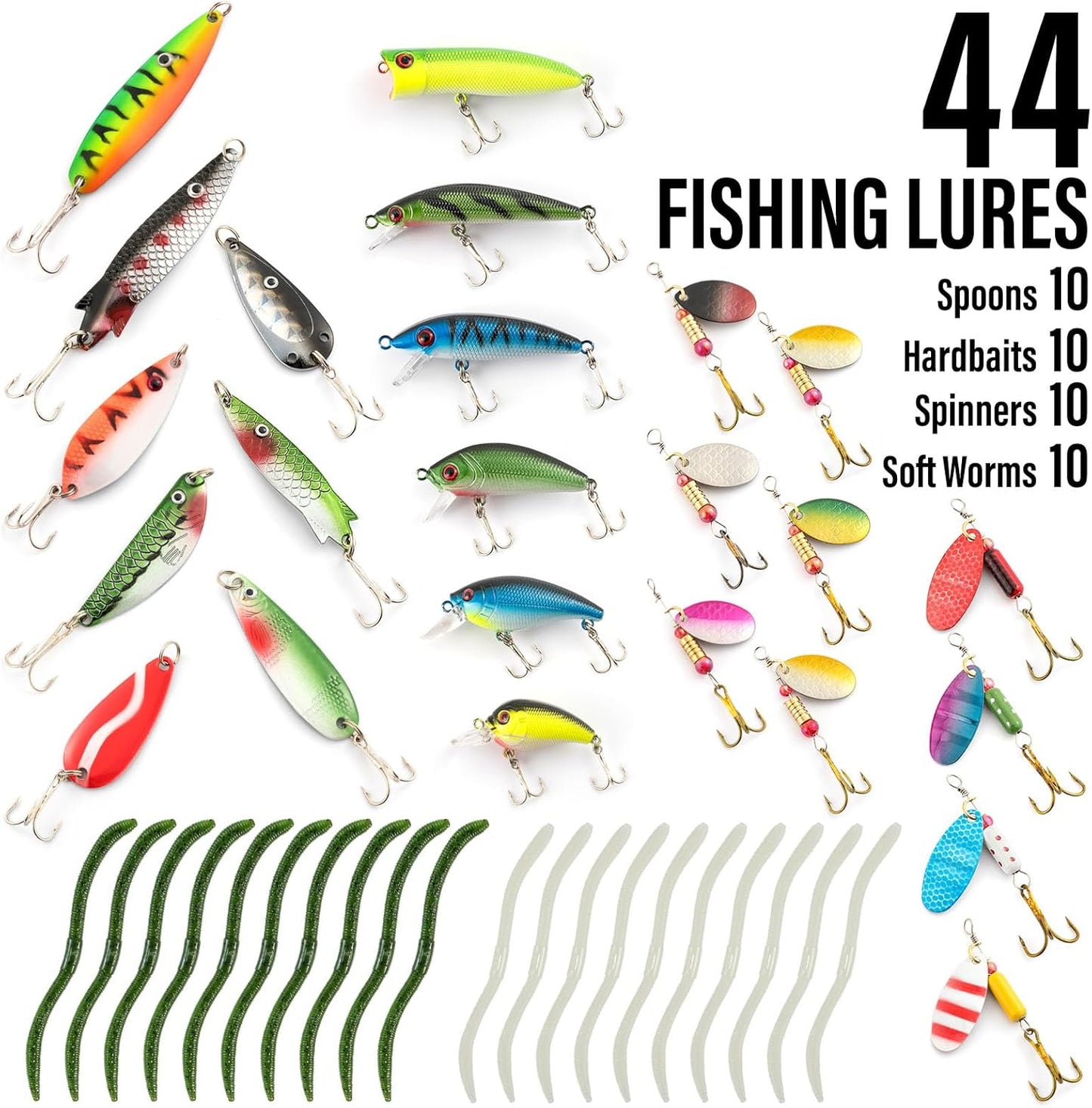 Dr.Fish Fishing Rod and Reel Combos 125-Pieces Telescopic Spinning Pole Reel Gear Equipment Set with Tackle Bag for Adult Collapsible Travel Complete Fishing Set Men Starter Freshwater Saltwater