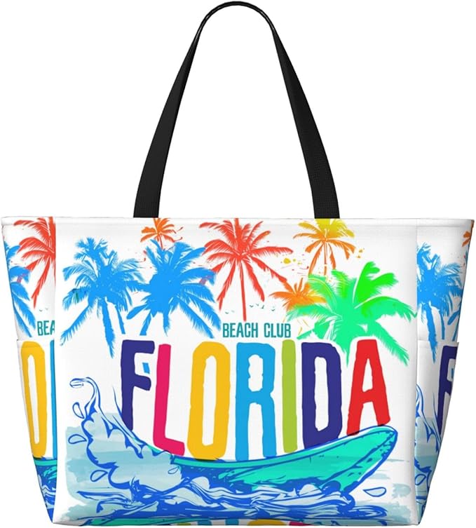 Beach Tote Bag for Women Beach Bag Waterproof and Sandproof Tote Bag with Wet Bag Large Travel Bag for Weekend Travel